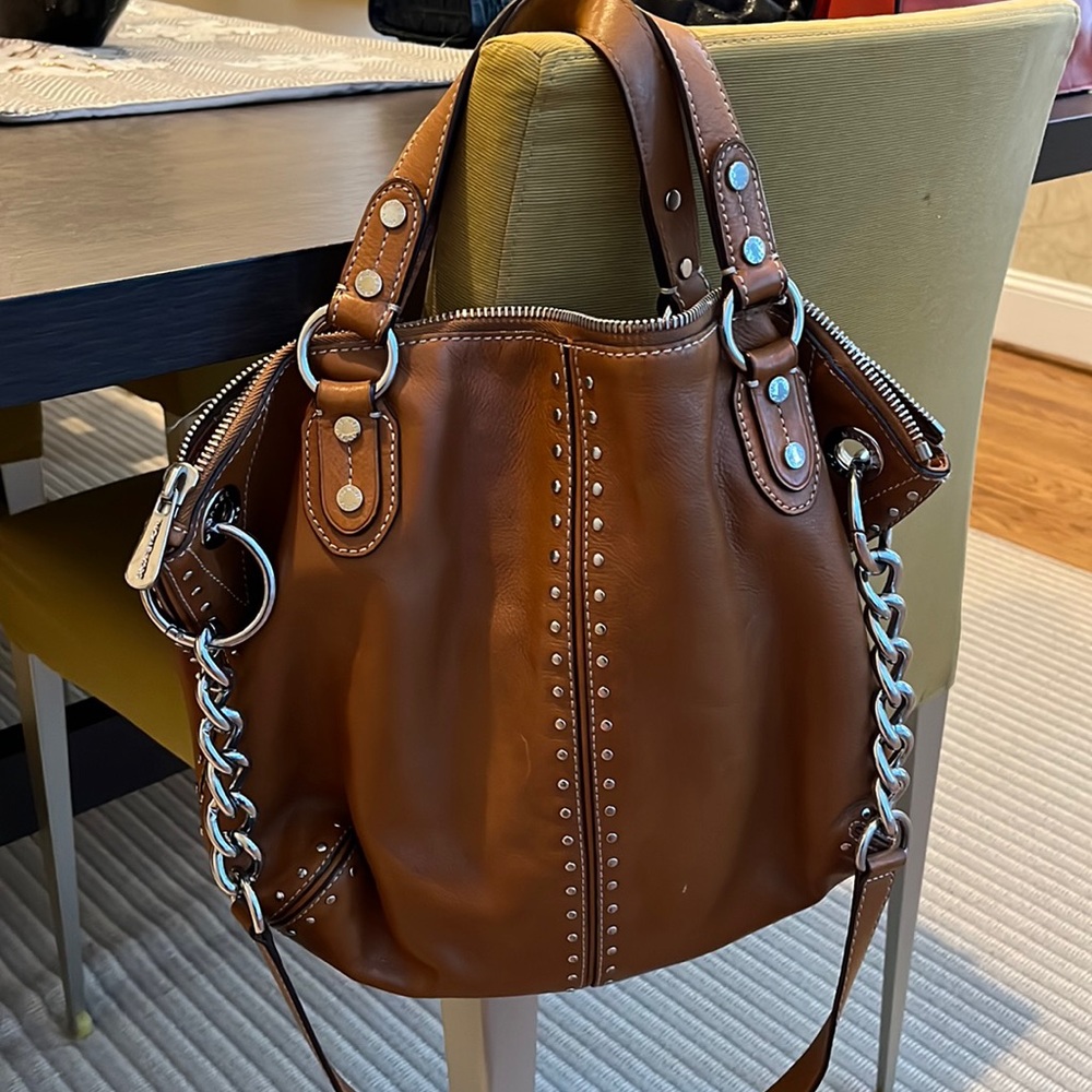 Michael Kors Brown Leather Bag with Studs